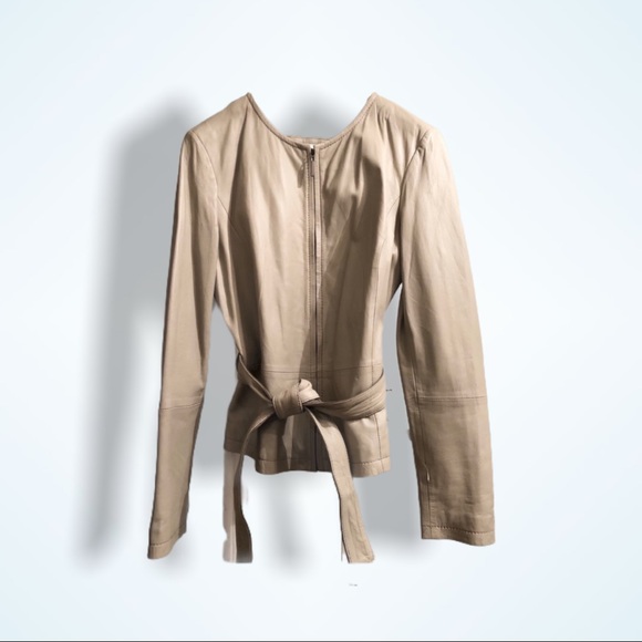 🎁 New Zara soft Napa leather scuba moto jacket S - Picture 1 of 6